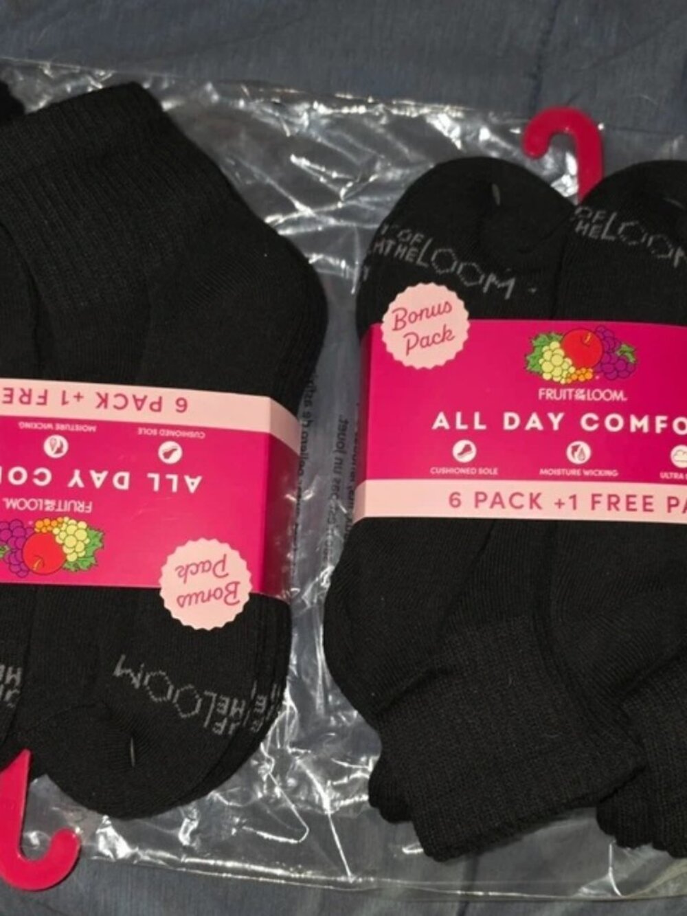 14 Pair Women's Fruit of the Loom Cushioned No Show Black Socks Shoe Size 4-10